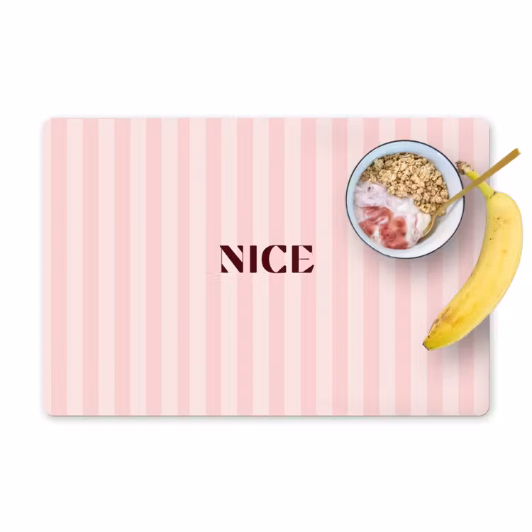 Placemat - 6 stuks - Nice - Strepen - Roze — 1