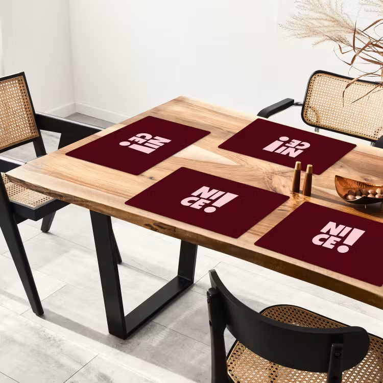 Placemat - 6 stuks - Nice - Uitroepteken - Rood — 5