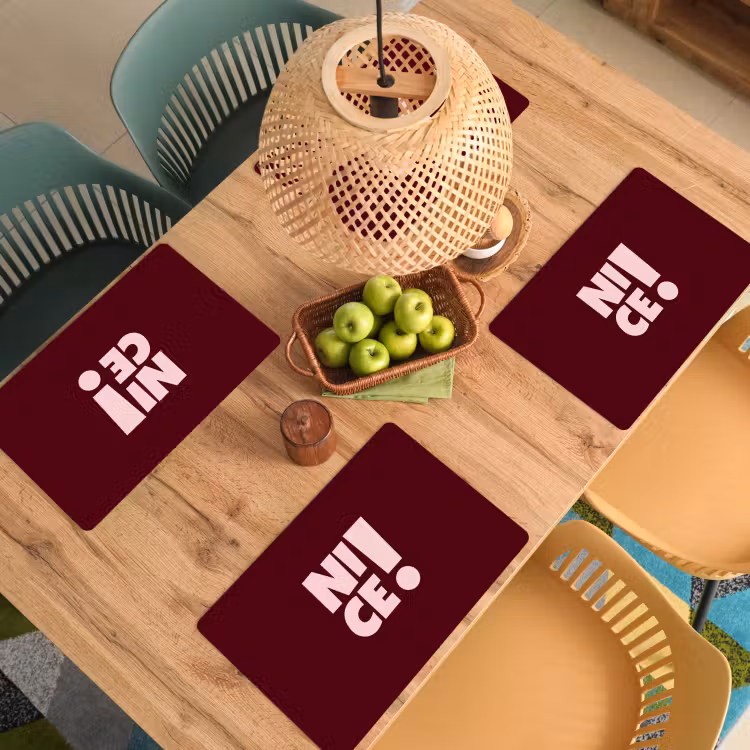 Placemat - 6 stuks - Nice - Uitroepteken - Rood — 6