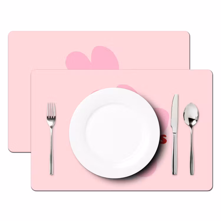 Placemat - 6 stuks - No rain no flowers - Bloem - Roze — 2