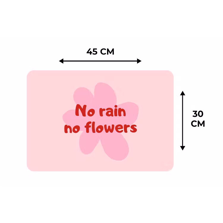 Placemat - 6 stuks - No rain no flowers - Bloem - Roze — 3