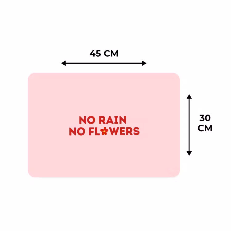 Placemat - 6 stuks - No rain no flowers - Minimalistisch - Roze - Bloem — 3