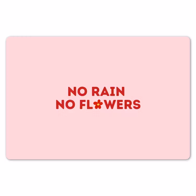Placemat - 6 stuks - No rain no flowers - Minimalistisch - Roze - Bloem — 7