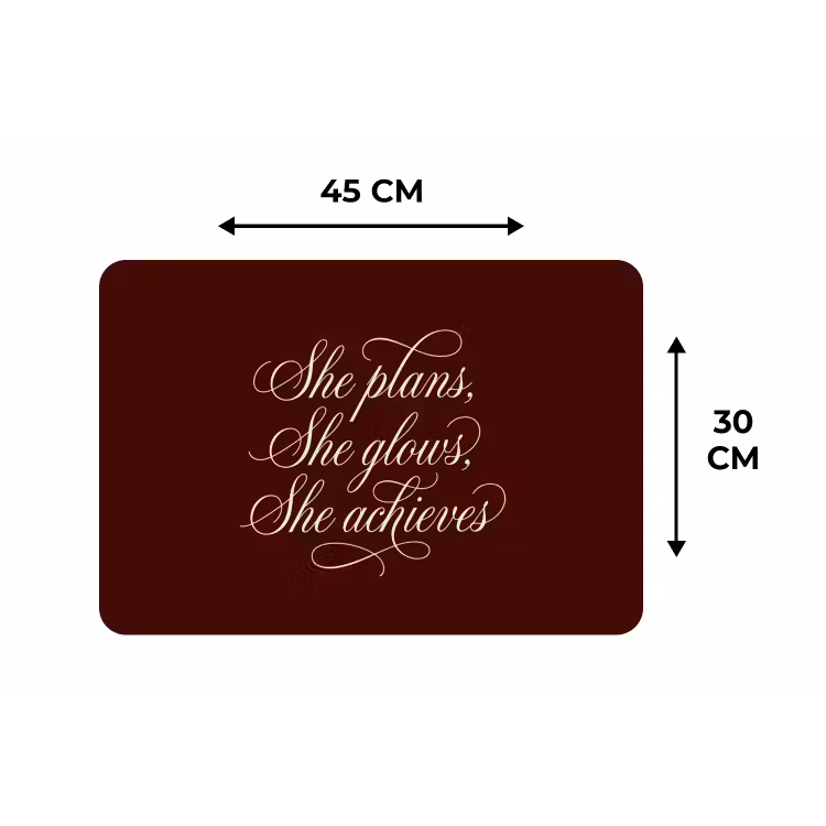 Placemat - 6 stuks - She plans she glows she achieves - Rood - Cursief — 3