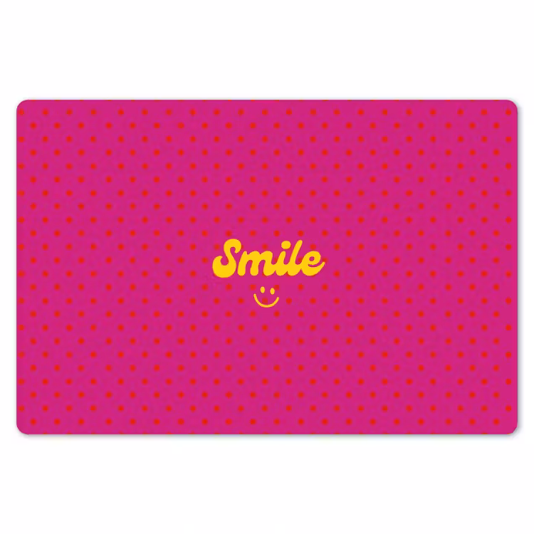 Placemat - 6 stuks - Smile - Stippen - Geel - Smiley - Roze — 7