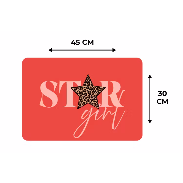 Placemat - 6 stuks - Star girl - Rood - Panter - Ster — 3