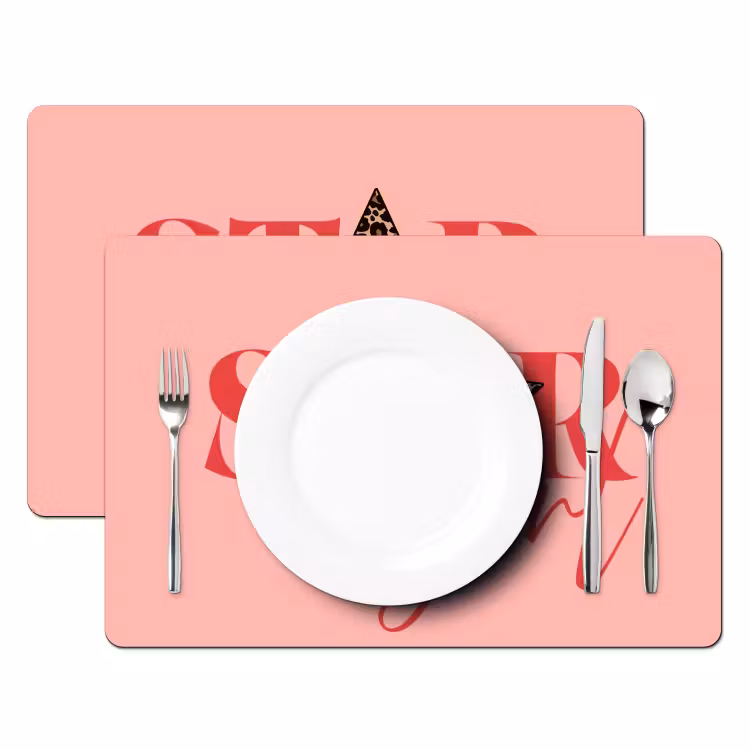 Placemat - 6 stuks - Star girl - Roze - Panter - Ster — 2
