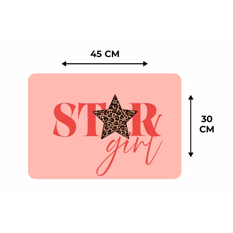 Placemat - 6 stuks - Star girl - Roze - Panter - Ster — 3