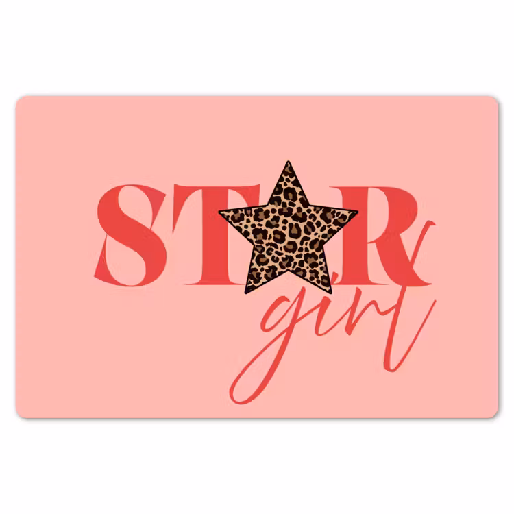 Placemat - 6 stuks - Star girl - Roze - Panter - Ster — 7