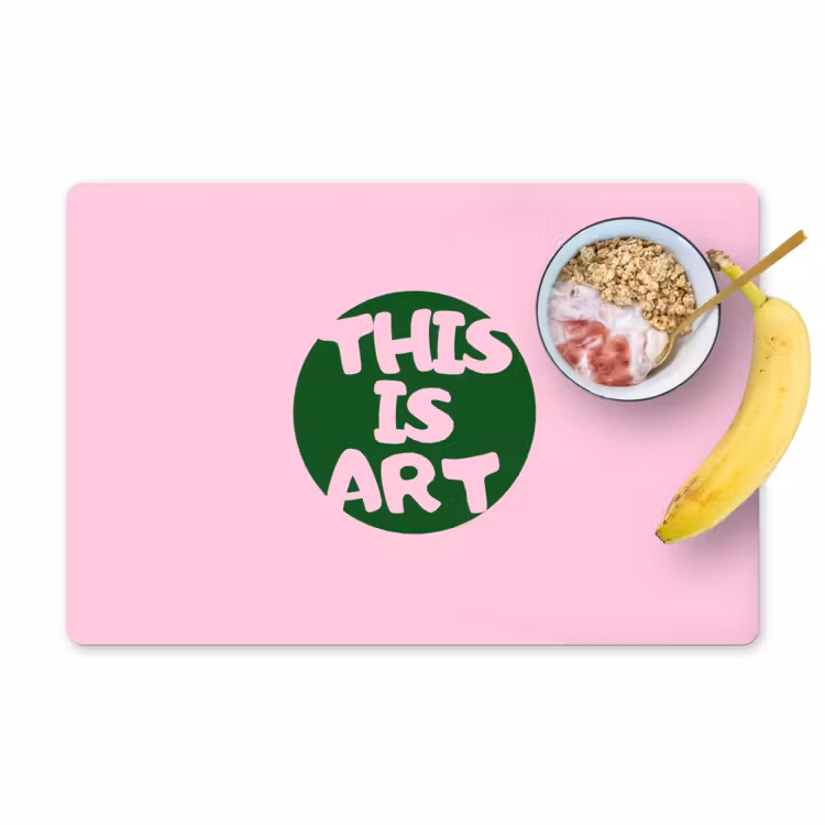 Placemat - 6 stuks - This is art - Tekst - Cirkel - Groen — 1