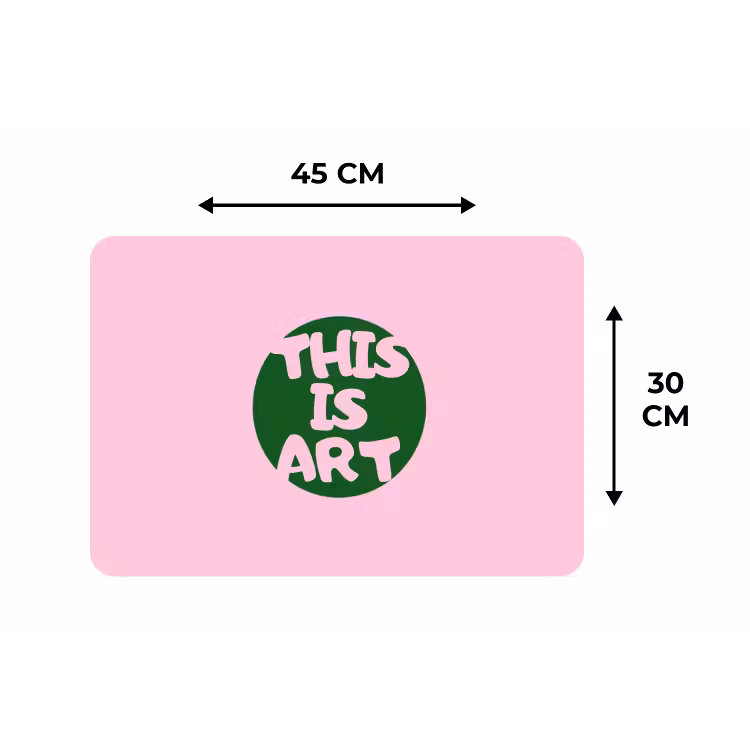 Placemat - 6 stuks - This is art - Tekst - Cirkel - Groen — 3
