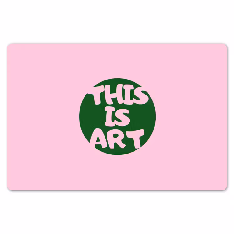Placemat - 6 stuks - This is art - Tekst - Cirkel - Groen — 7