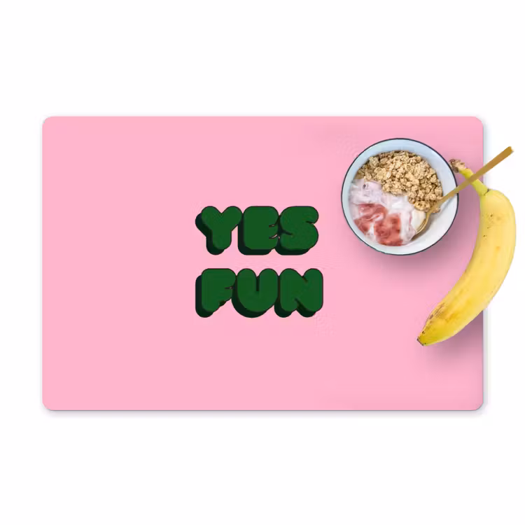 Placemat - 6 stuks - Yes fun - Groen - Roze — 1