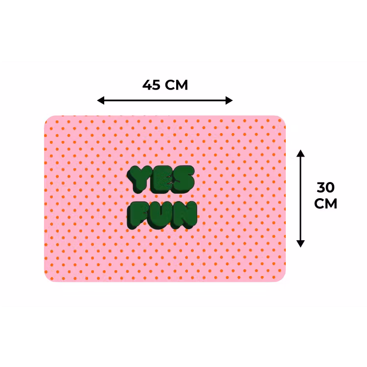 Placemat - 6 stuks - Yes fun - Groen - Roze - Stippen — 3