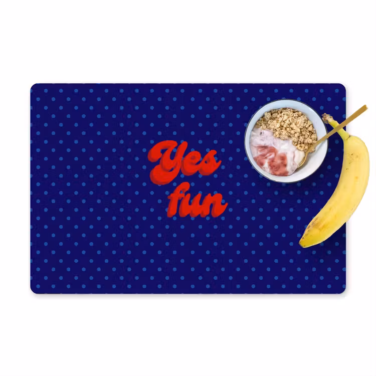 Placemat - 6 stuks - Yes fun - Rood - Blauw - Stippen — 1