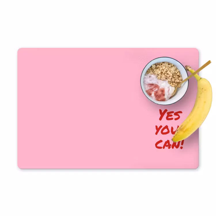 Placemat - 6 stuks - Yes you can do it - Rood - Roze — 1