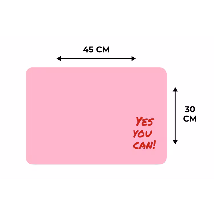 Placemat - 6 stuks - Yes you can do it - Rood - Roze — 3