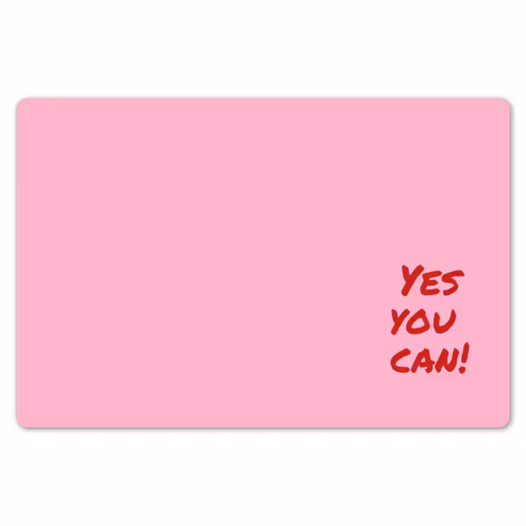 Placemat - 6 stuks - Yes you can do it - Rood - Roze — 7