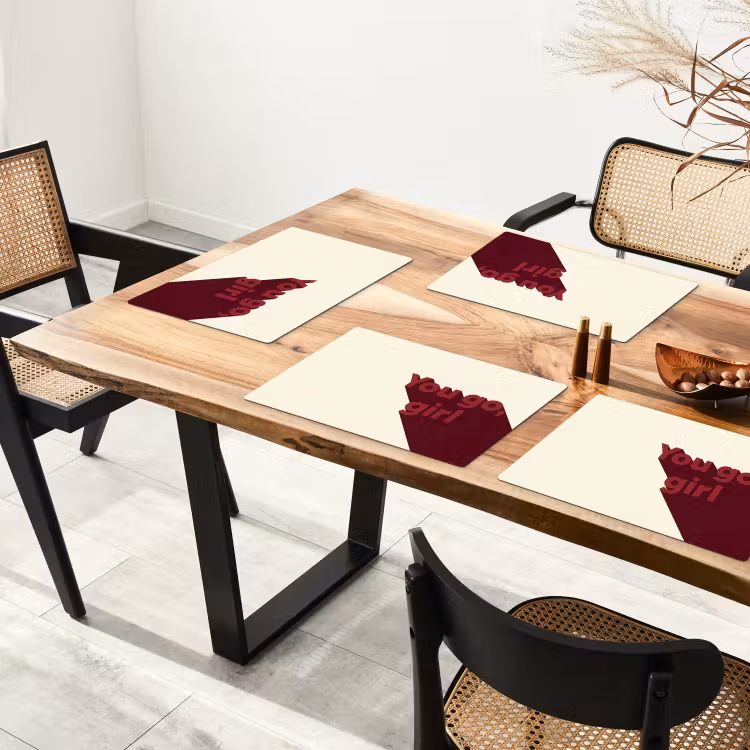 Placemat - 6 stuks - you go girl - 3D - Rood — 5