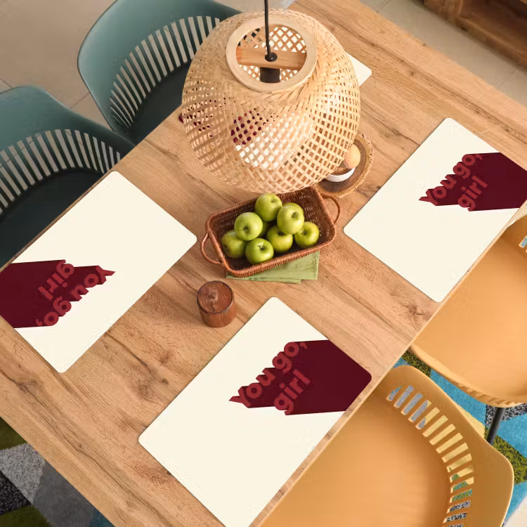 Placemat - 6 stuks - you go girl - 3D - Rood — 6