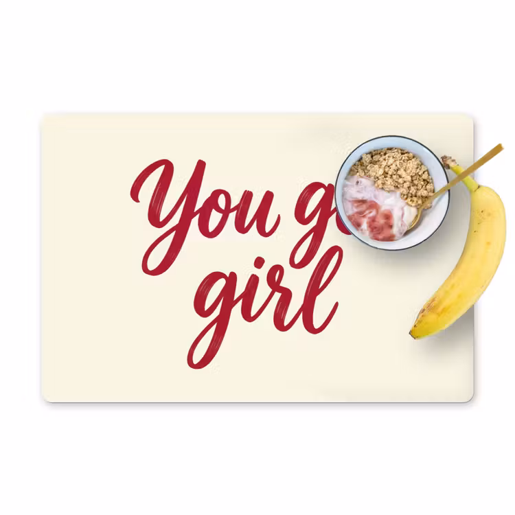 Placemat - 6 stuks - you go girl - Rood - Wit — 1