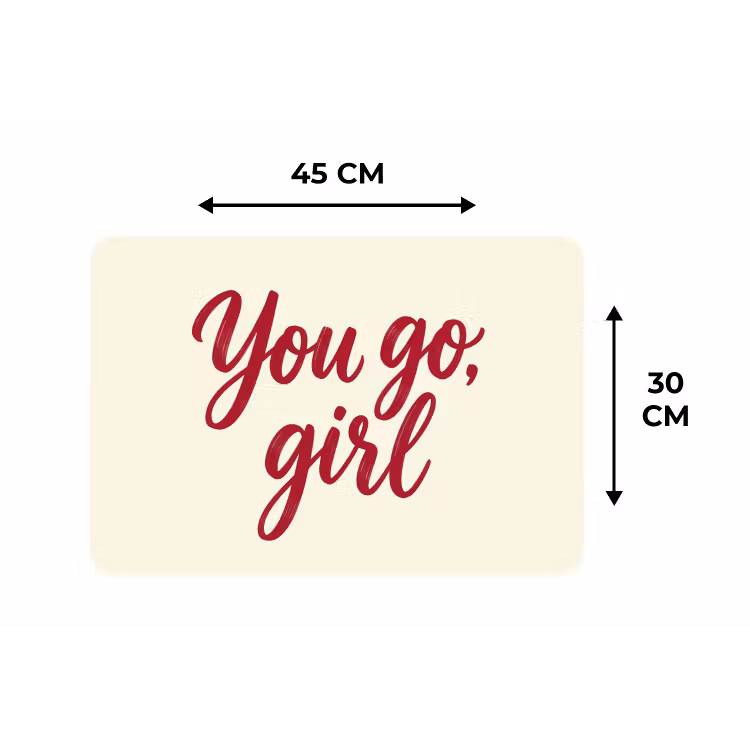 Placemat - 6 stuks - you go girl - Rood - Wit — 3