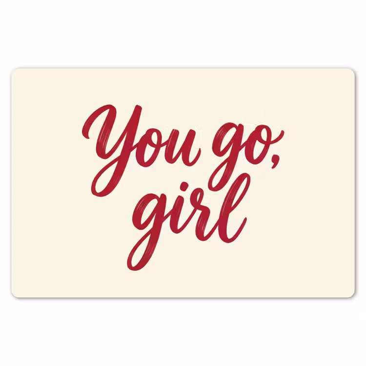 Placemat - 6 stuks - you go girl - Rood - Wit — 7