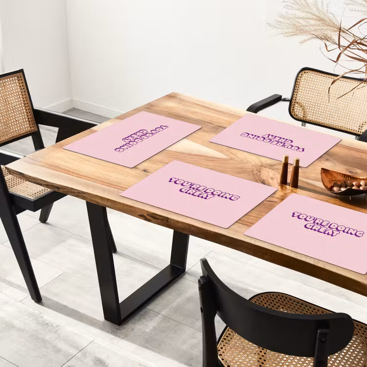 Placemat - 6 stuks - You're doing great - roze - 3D — 5