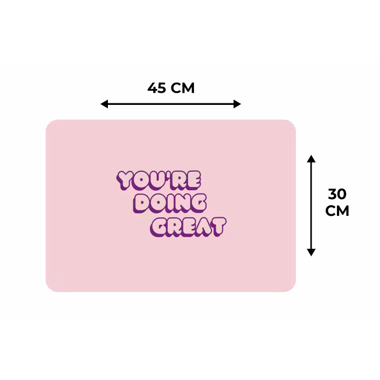 Placemat - 6 stuks - You're doing great - Roze - Bubble letters — 3