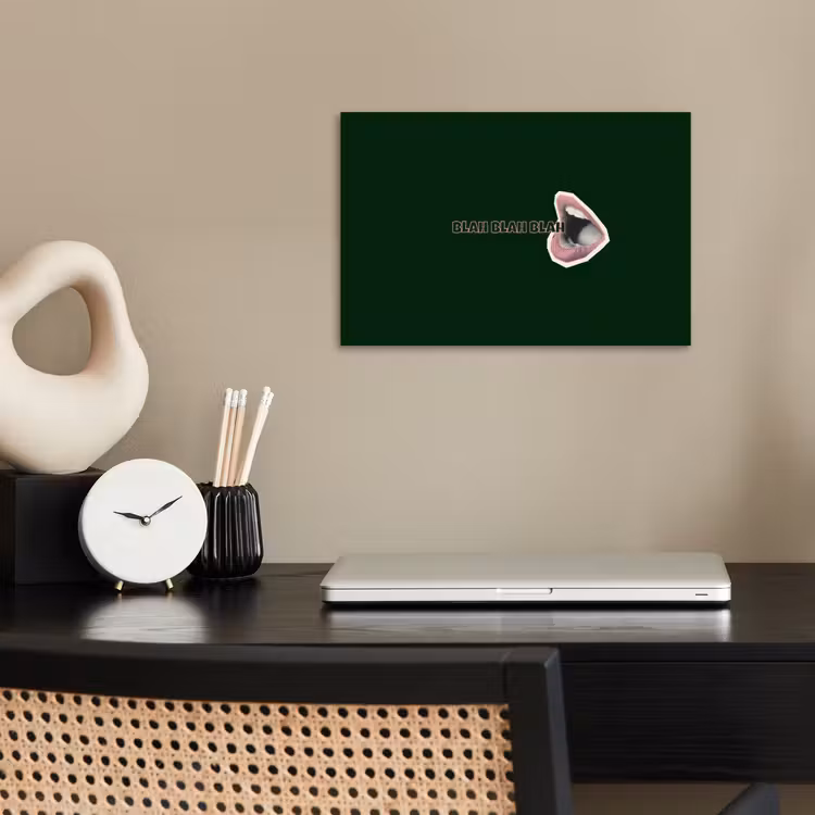 Poster - BLAH BLAH BLAH - Mond - Groen — 2