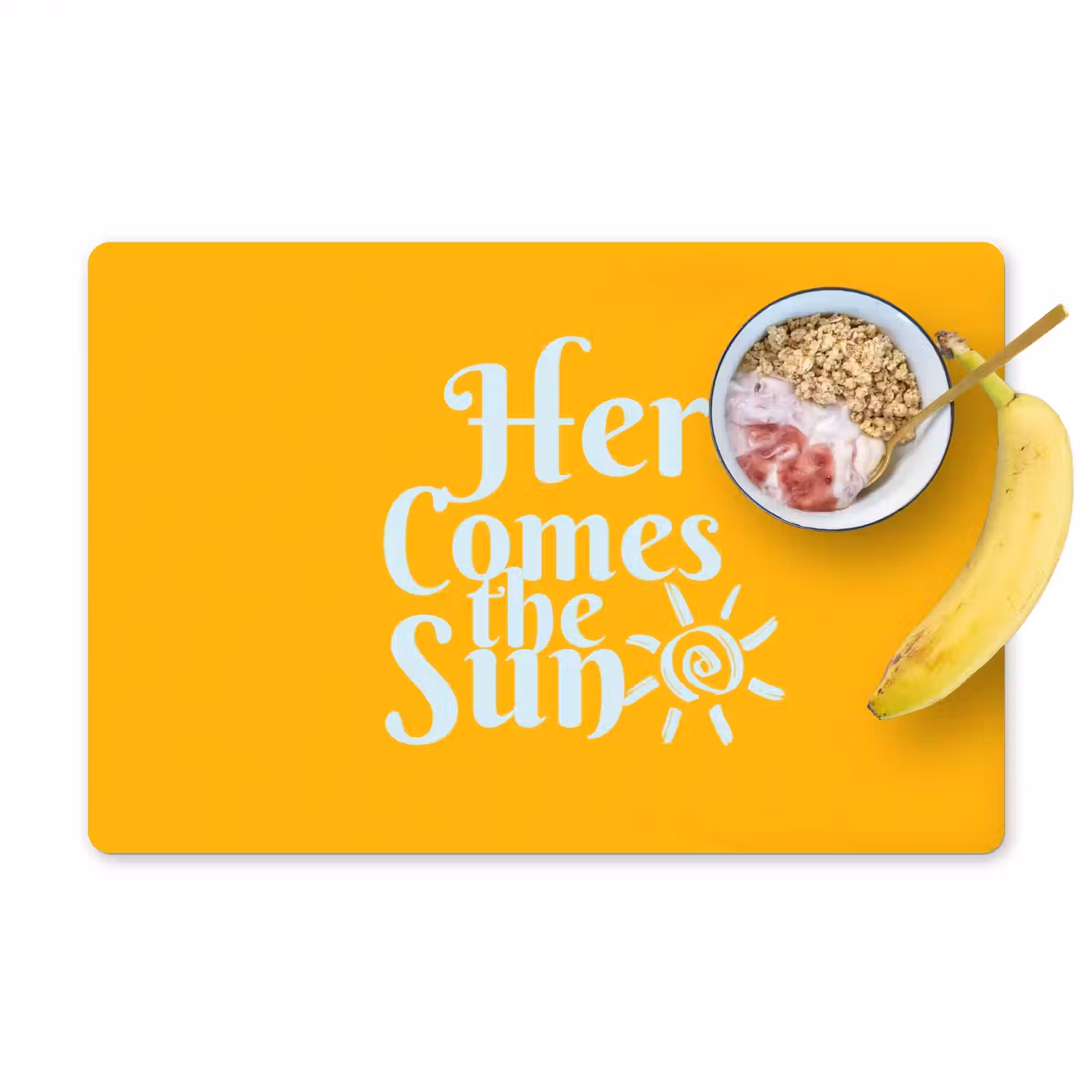 Placemat - 6 stuks - Geel - Blauw - Here comes the sun — 1