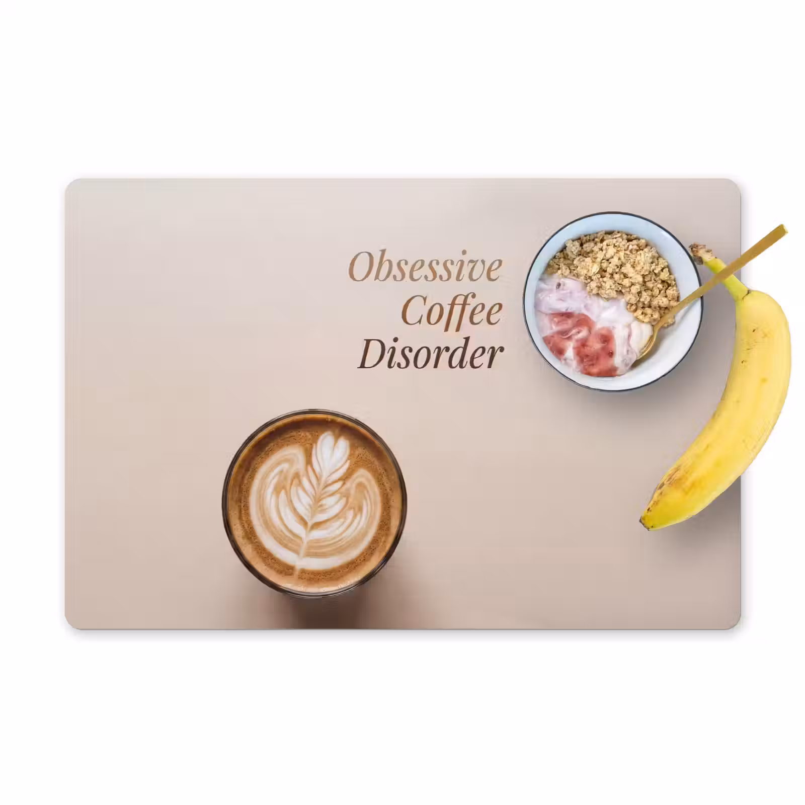 Placemat - 6 stuks - Koffie - Obessive Coffee Disorder - Beige — 1