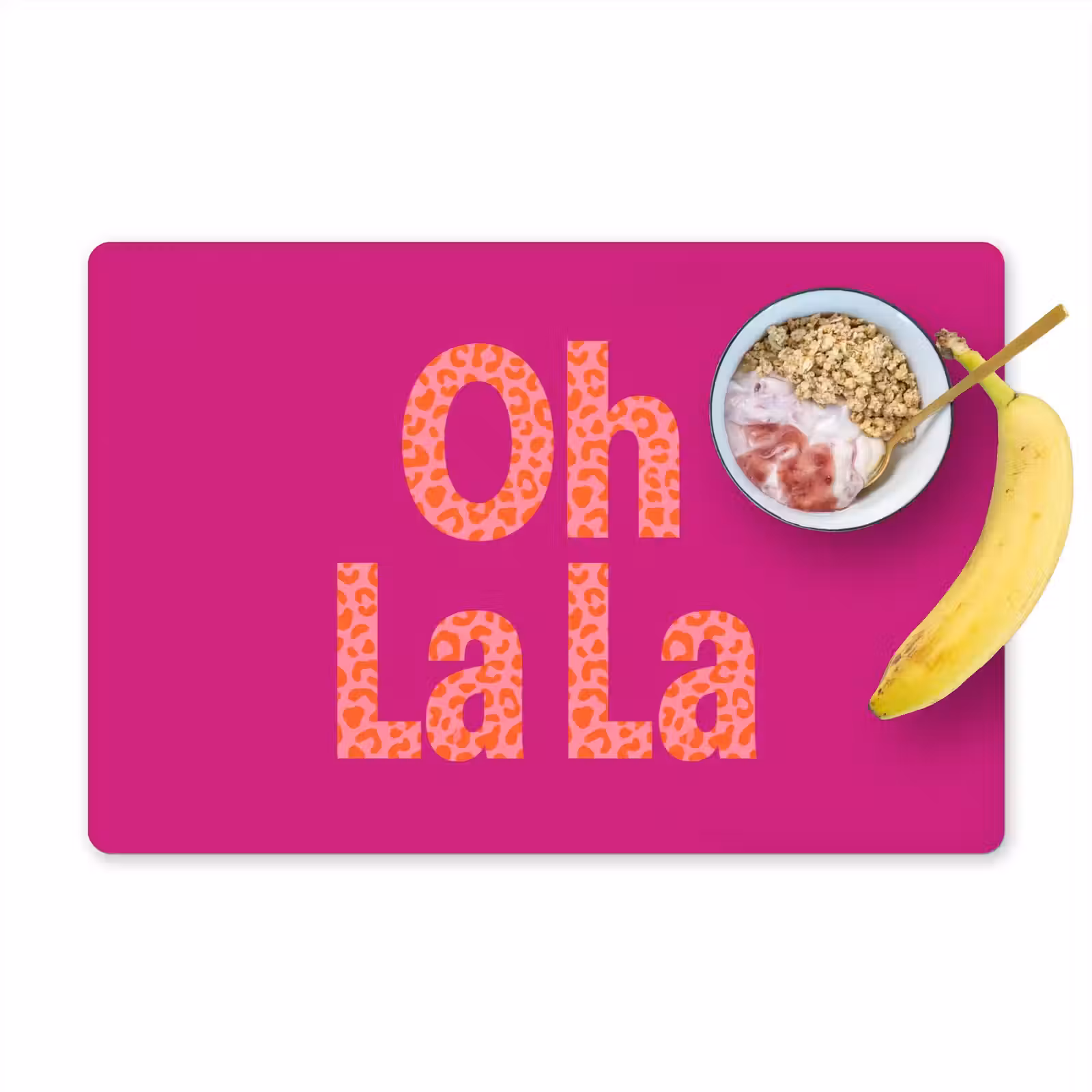 Placemat - 6 stuks - Oh la la - Luipaardprint - Roze — 1