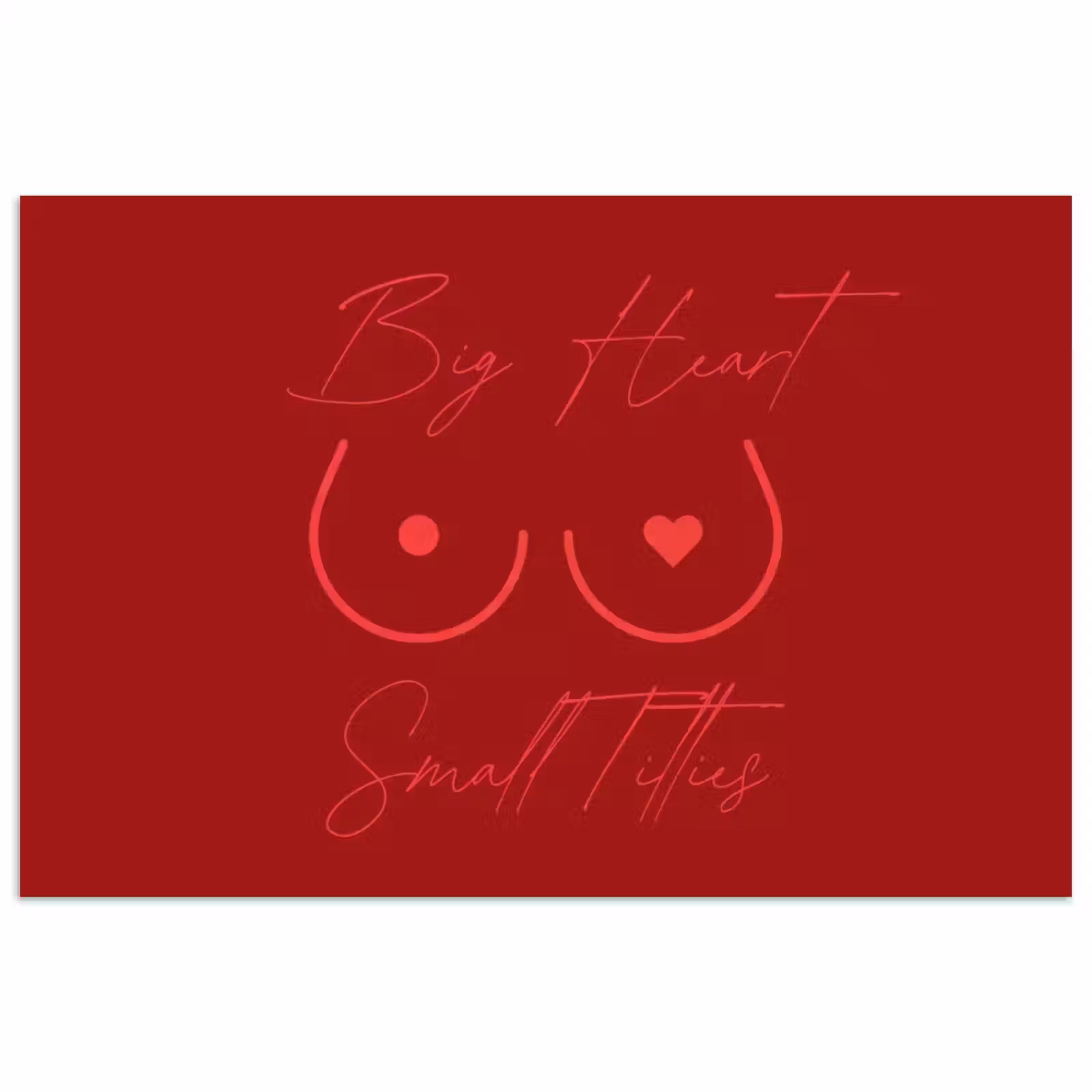 Poster - big heart small titties - Hart - Rood — 1