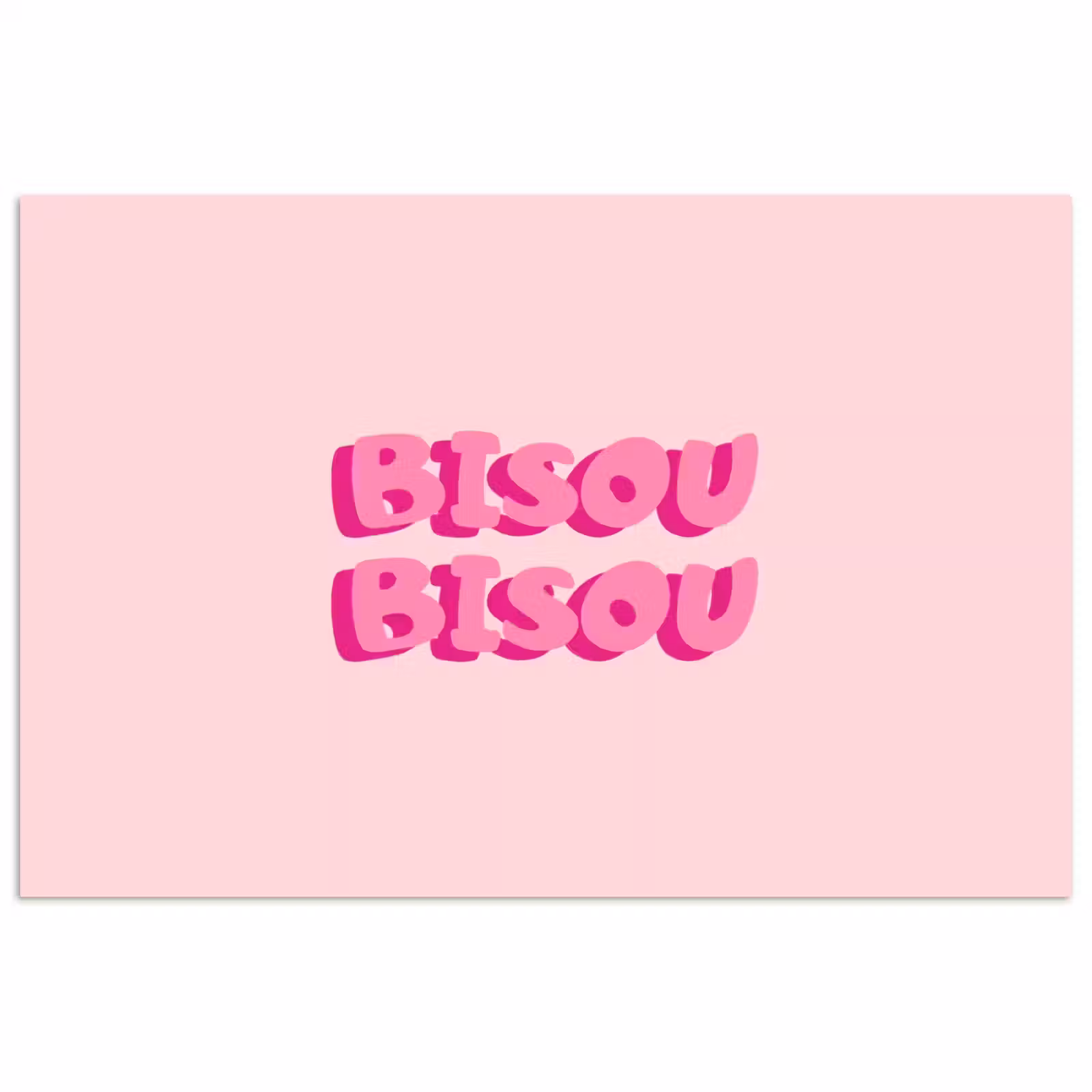 Poster - Bisou - Roze - Dikke letters — 1
