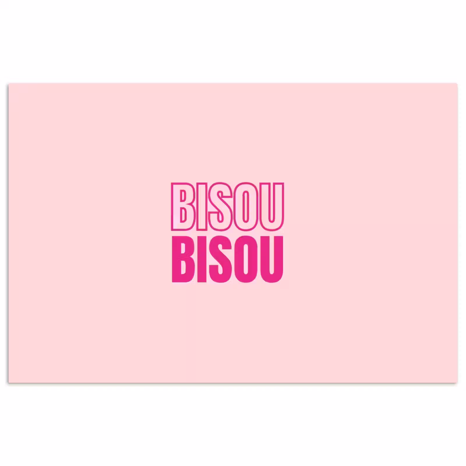Poster - Bisou - Roze - Minimalistisch — 1