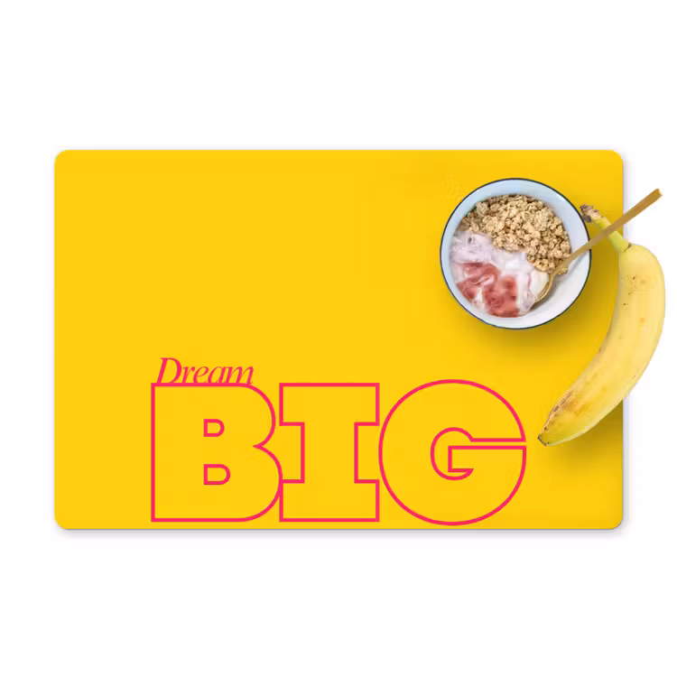 Placemat - 6 stuks - Dream big - Geel - Grafisch — 1