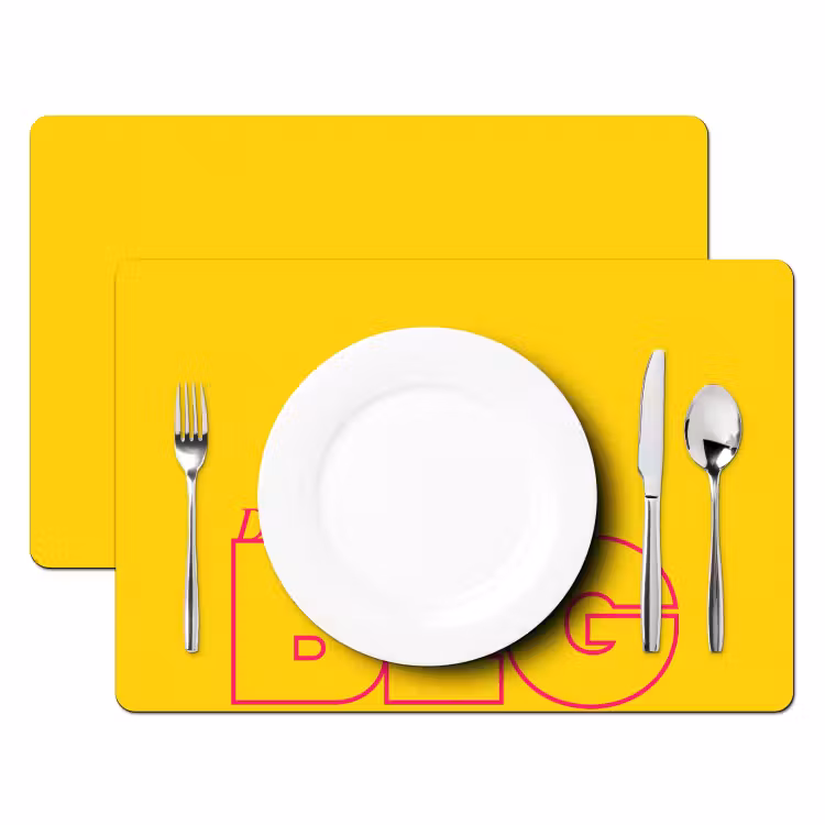 Placemat - 6 stuks - Dream big - Geel - Grafisch — 2