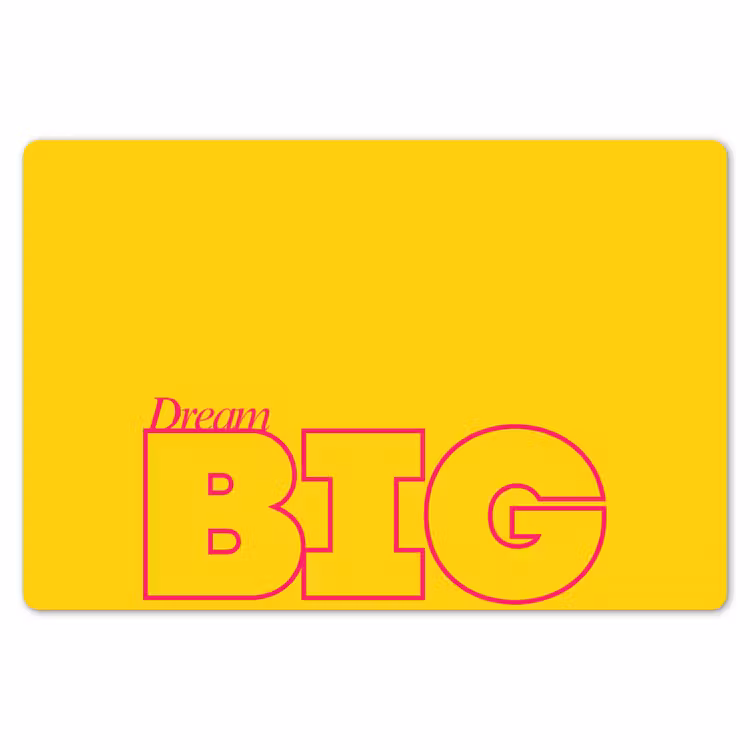 Placemat - 6 stuks - Dream big - Geel - Grafisch — 7