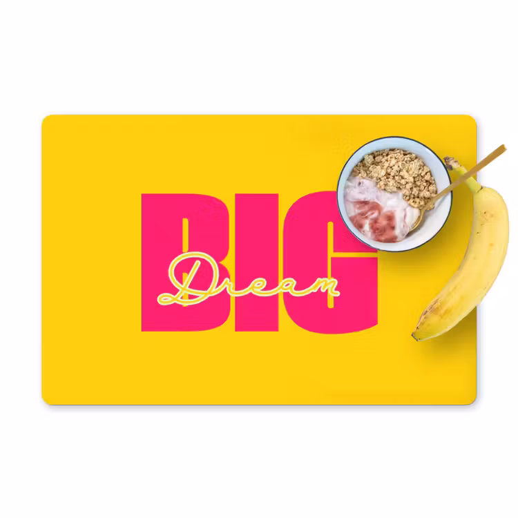 Placemat - 6 stuks - Dream big - Geel - Roze — 1