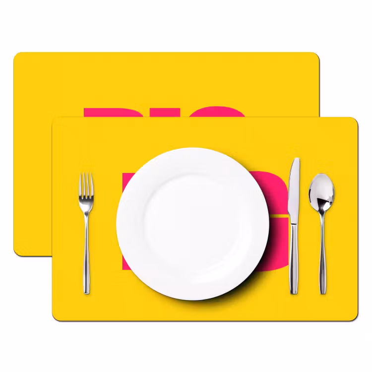Placemat - 6 stuks - Dream big - Geel - Roze — 2