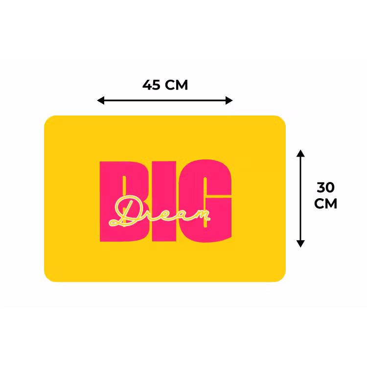 Placemat - 6 stuks - Dream big - Geel - Roze — 3