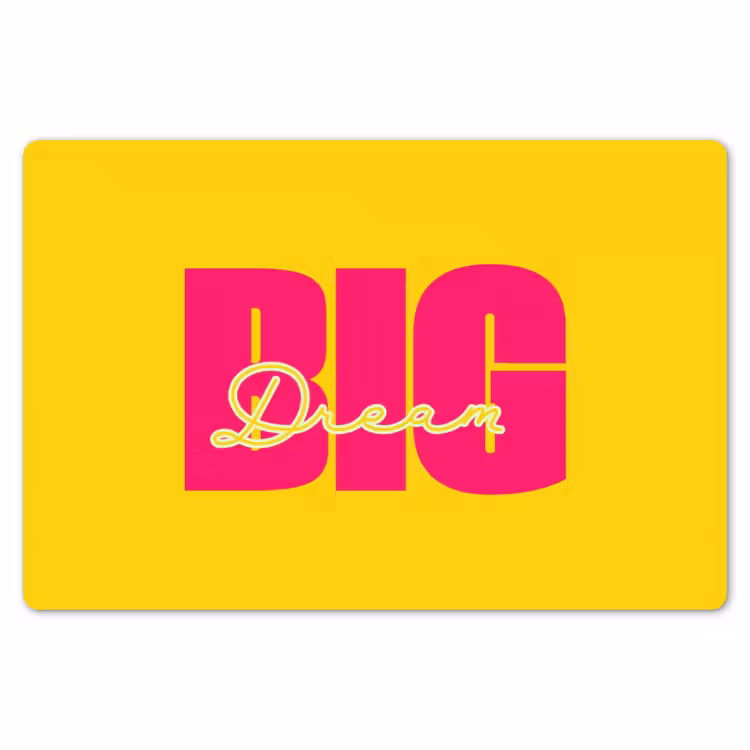 Placemat - 6 stuks - Dream big - Geel - Roze — 7
