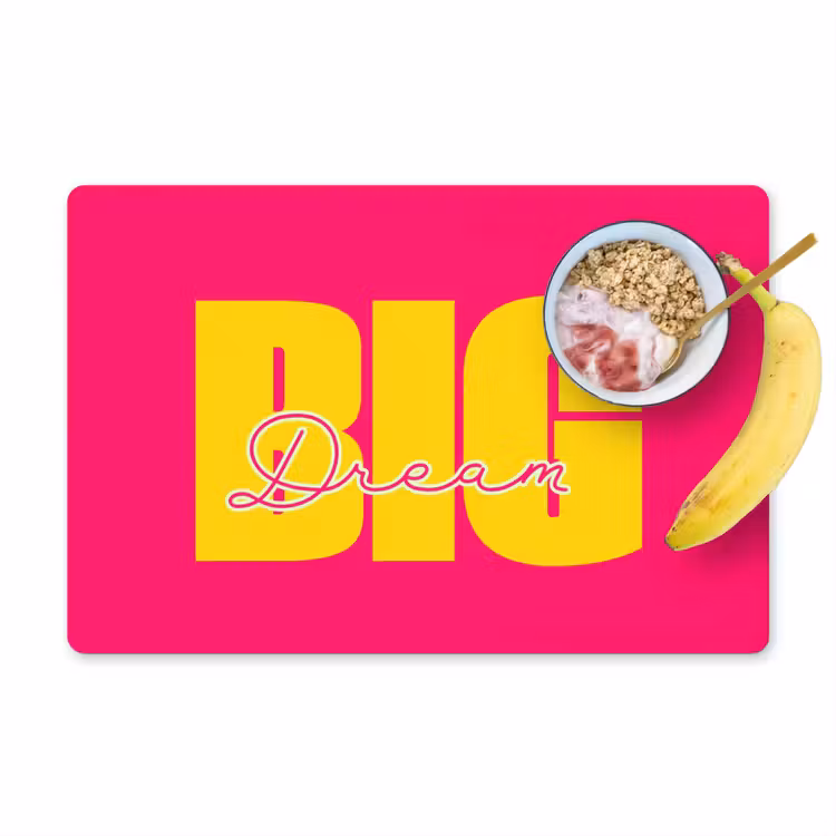 Placemat - 6 stuks - Dream big - Roze - Geel - Minimalistisch — 1