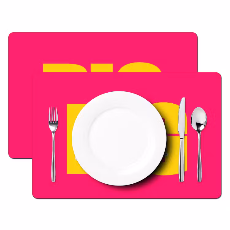 Placemat - 6 stuks - Dream big - Roze - Geel - Minimalistisch — 2