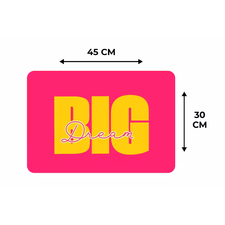 Placemat - 6 stuks - Dream big - Roze - Geel - Minimalistisch — 3