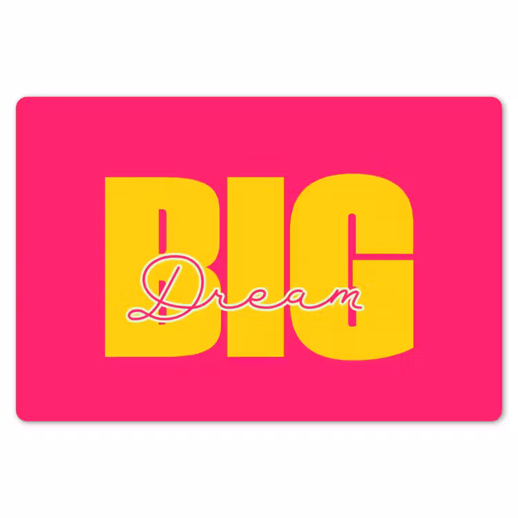 Placemat - 6 stuks - Dream big - Roze - Geel - Minimalistisch — 7