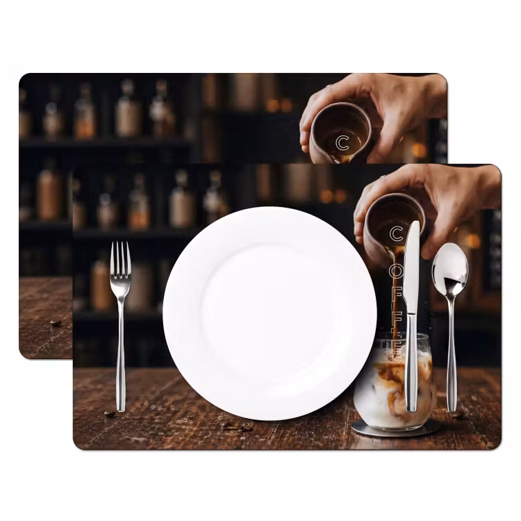 Placemat - 6 stuks - Espresso - Melk - Café — 2