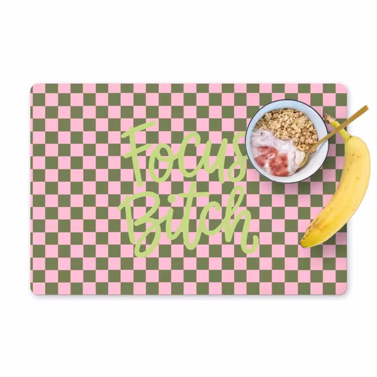 Placemat - 6 stuks - Focus - Vakken - Roze — 1