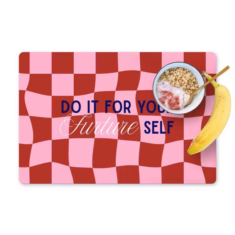 Placemat - 6 stuks - Furture - Geblokt - Rood — 1
